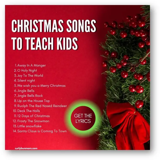 Free PDF Printable - Christmas Songs With Lyrics To Teach Your Kids