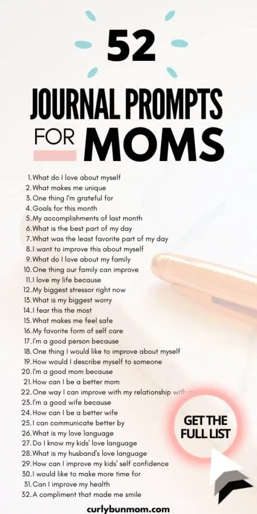 Journal Prompts for moms to live her best life