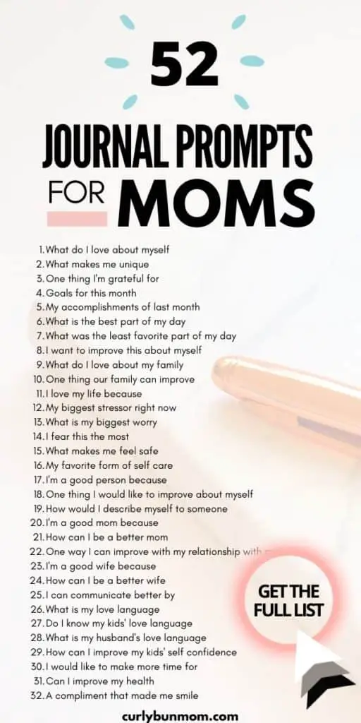 52 Of The Best Journal Prompts For Moms - Curly Bun Mom