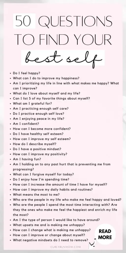 50 Questions About Yourself To Get To Know You Better - Curly Bun Mom