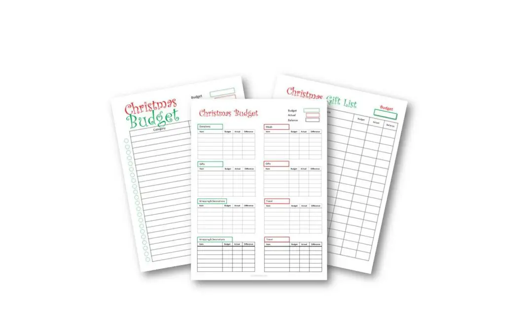 Ways to save money in December - Christmas Budget Tracker Free PDF