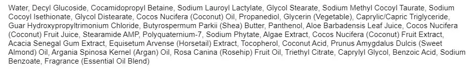 Shea Moisture 100% Virgin Coconut Oil Daily Hydration Shampoo ingredients