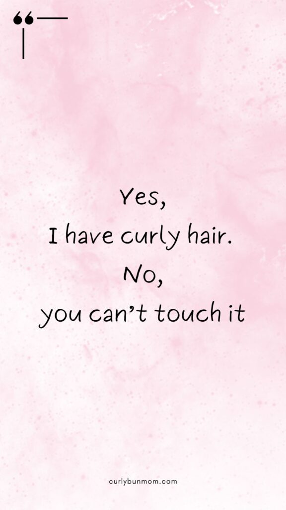 curly hair quote  Yes I have curly hair. No, you can't touch it